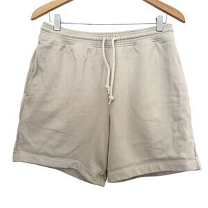 Men's GAP Sweats French Terry Drawstring Cream/Ivory Cotton Shorts Lounge - XS